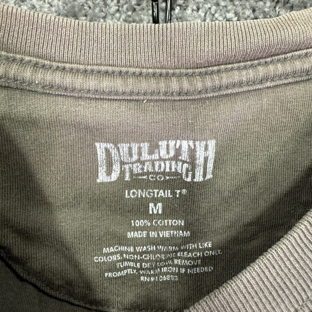 Duluth Trading Co Shirt Mens Medium Gray Longtail T Pocket Tee Workwear